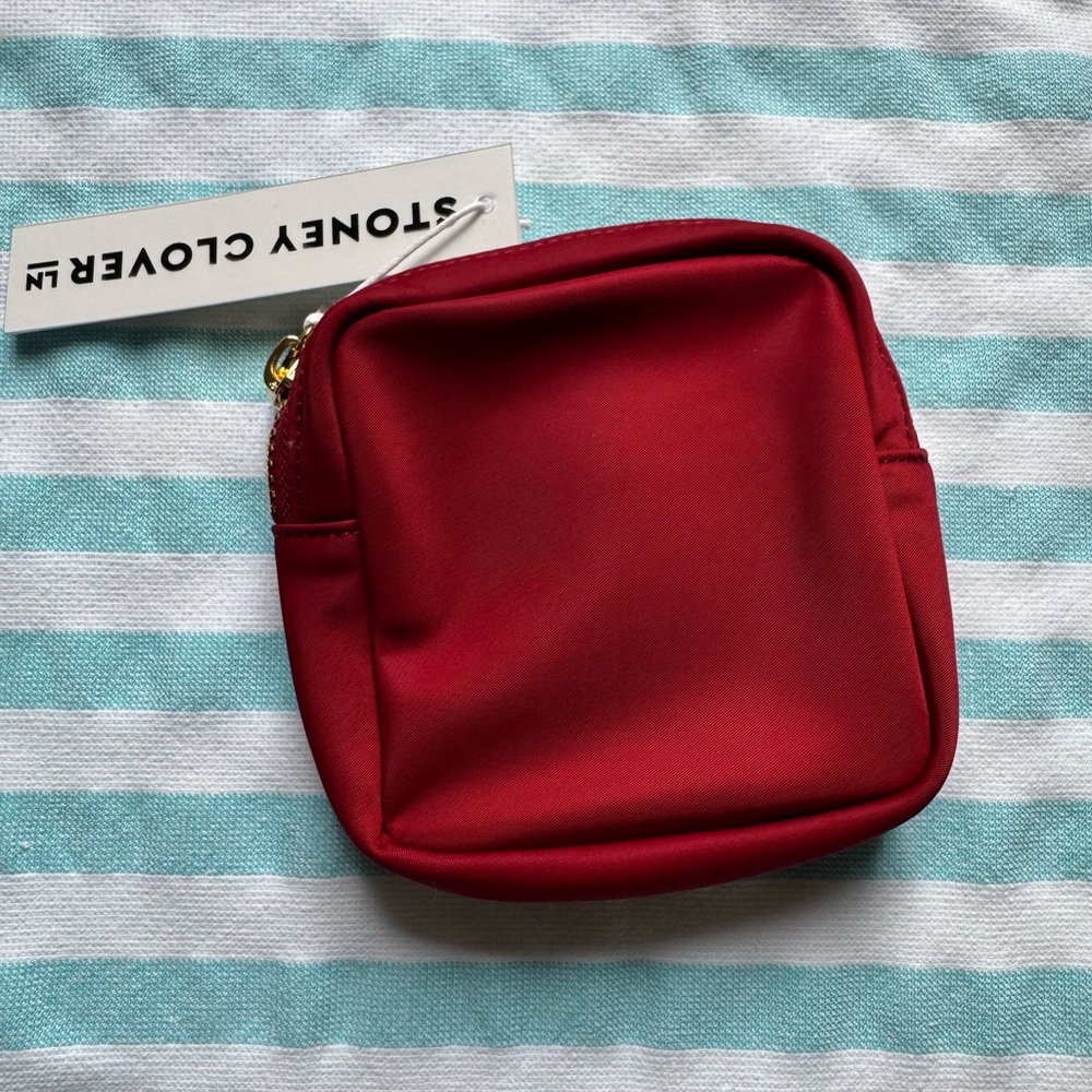 Stoney Clover Lane burgundy mini pouch